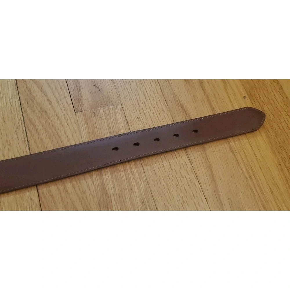 Cabelas Belt Mens 34 Brown Leather  Detachable Buckle ZIPPER Inside Style 2905
